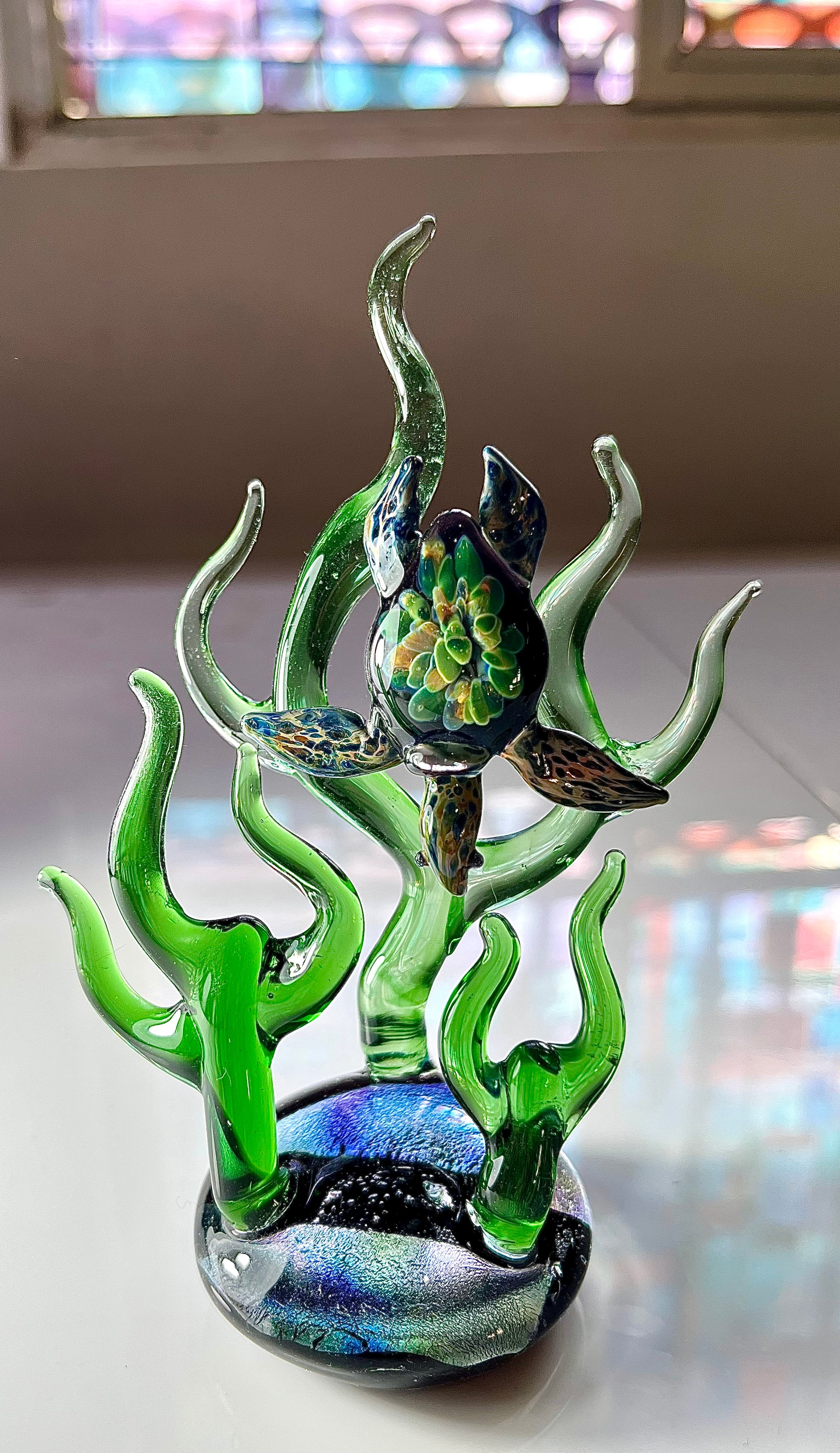 Exclusive Handcrafted Glass Sea Turtle Sculpture - GLASSnFIRE