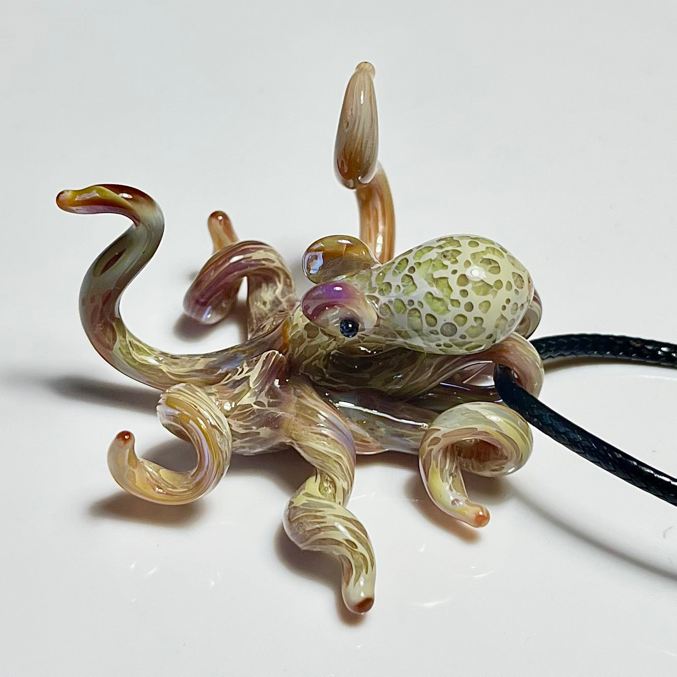 Glass Beach Speckled Octopus pendant - GLASSnFIRE