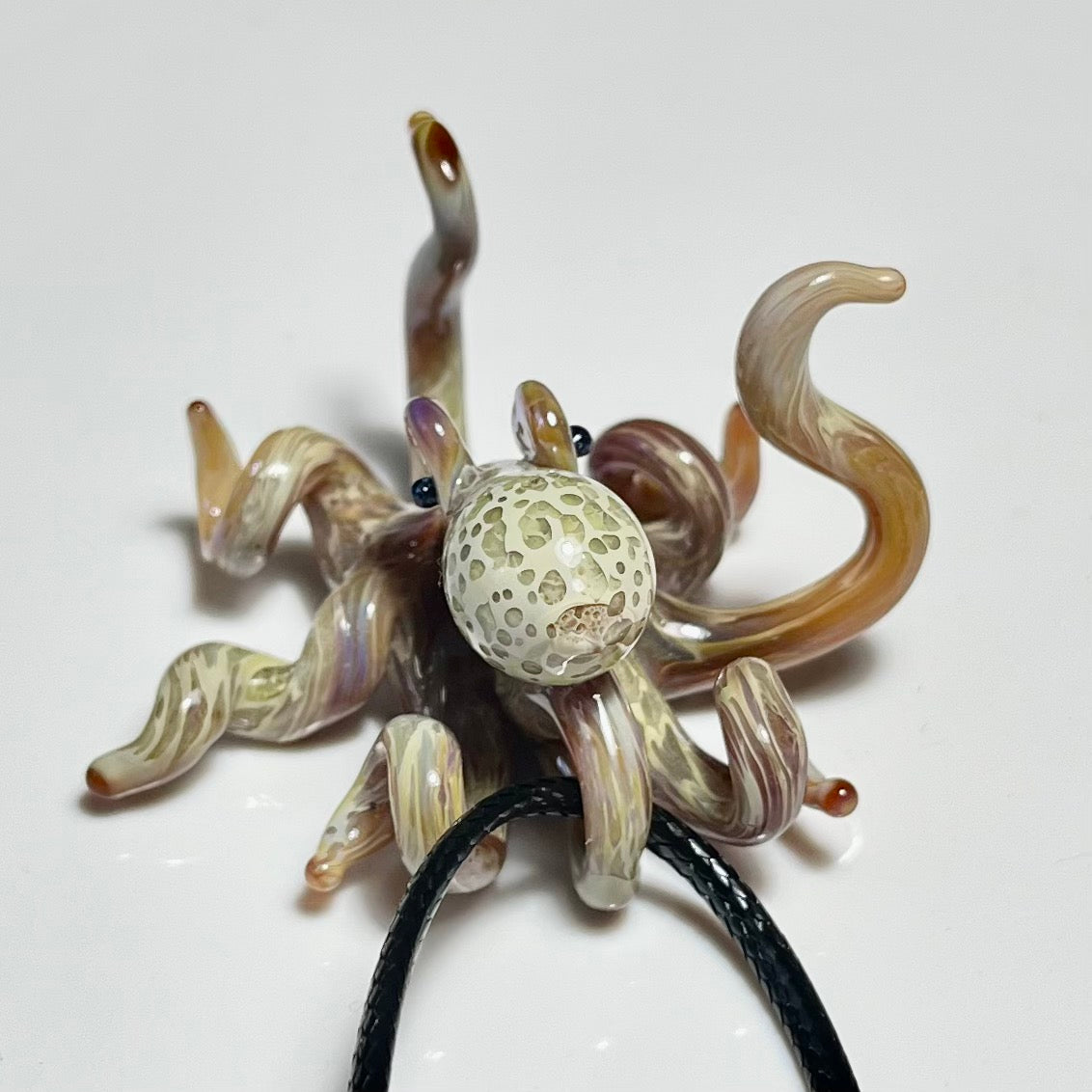 Glass Beach Speckled Octopus pendant - GLASSnFIRE