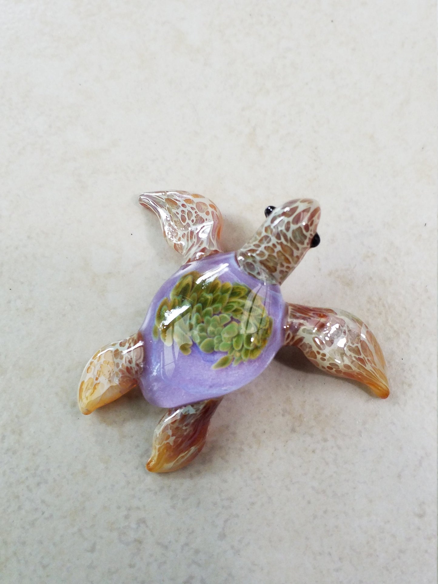 Lavender Green Sea Turtle Pendant Necklace Jewelry