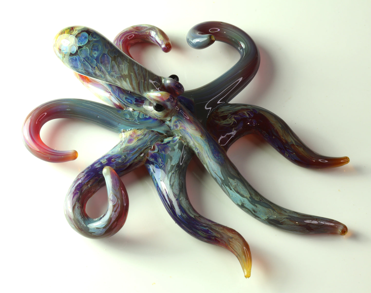 Purple glass spreading octopus pendant - GLASSnFIRE