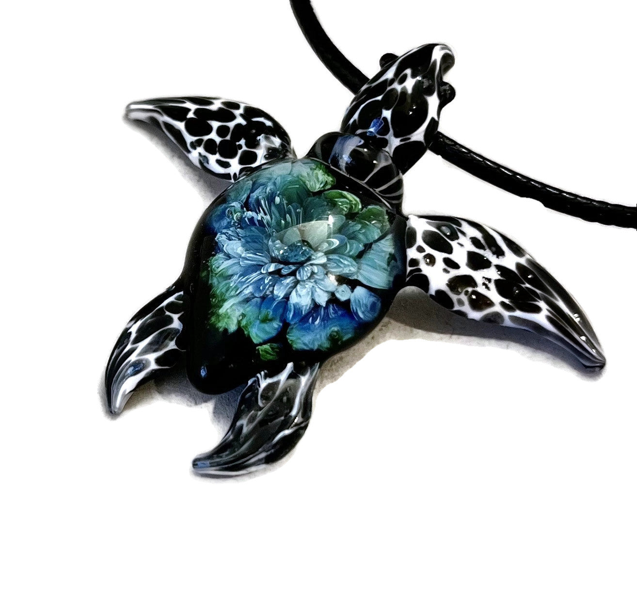 Extraordinary and Gorgeous Glass Loggerhead Sea Turtle Necklace - GLASSnFIRE