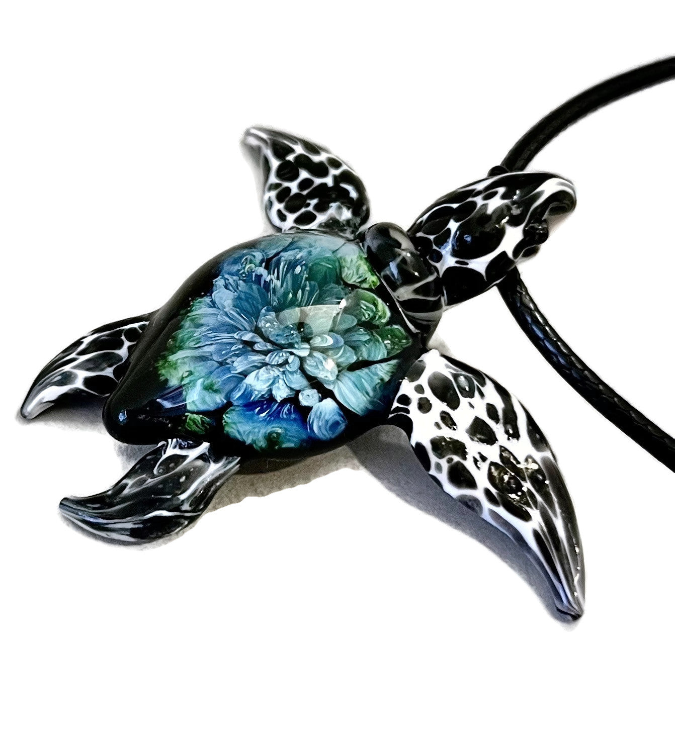Extraordinary and Gorgeous Glass Loggerhead Sea Turtle Necklace - GLASSnFIRE