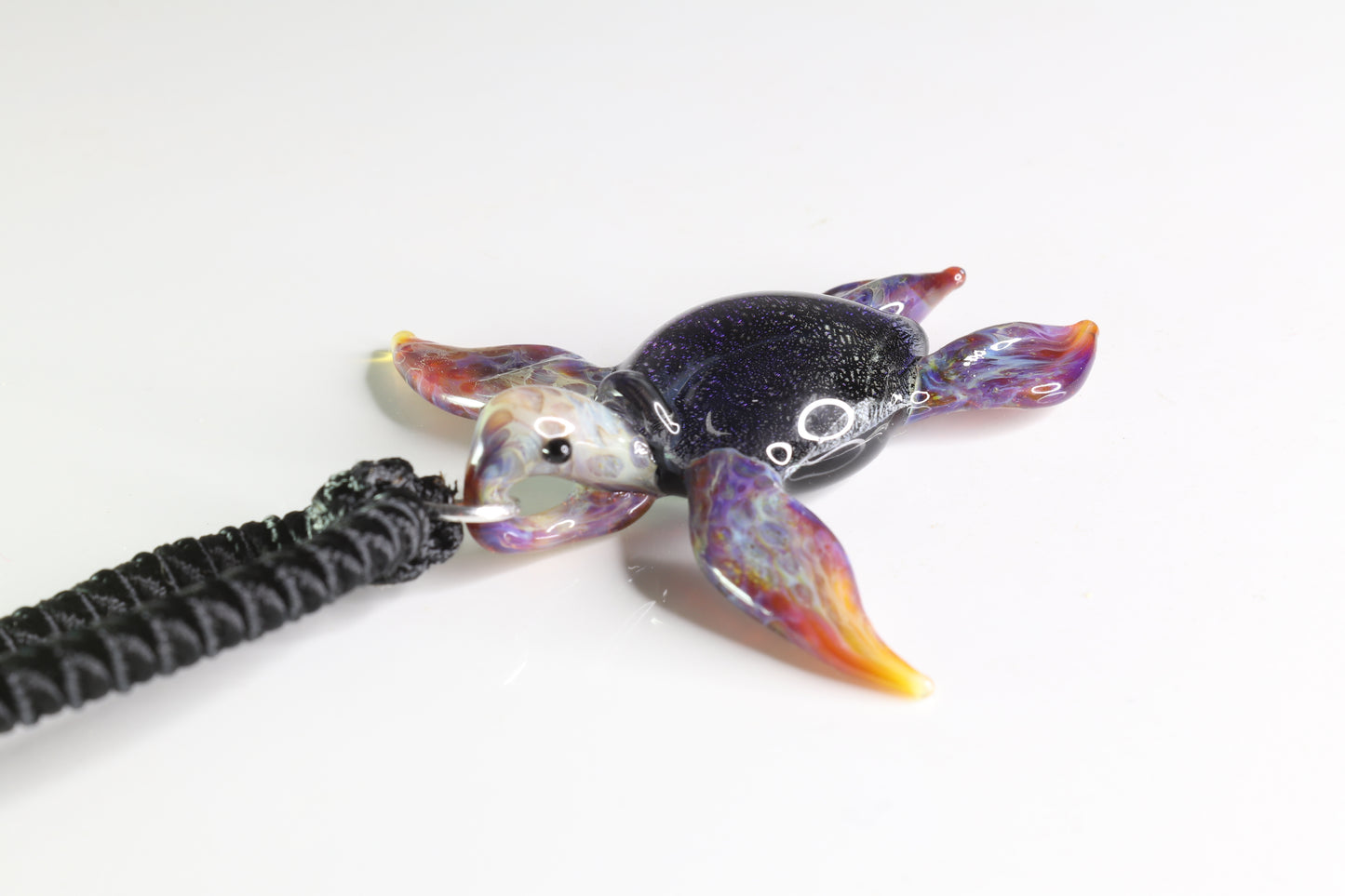 Luminous Hawaiian Purple Glass Sea Turtle Pendant Necklace - GLASSnFIRE