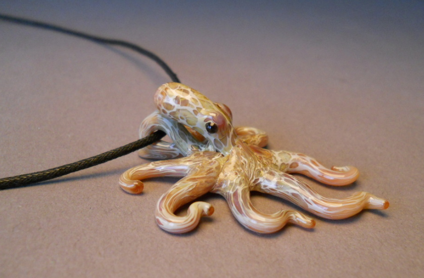 Octopus Pendant Glass Beach Jewelry Octopus Necklace Blown Glass Squid - GLASSnFIRE