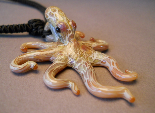 Octopus Pendant Glass Beach Jewelry Octopus Necklace Blown Glass Squid - GLASSnFIRE